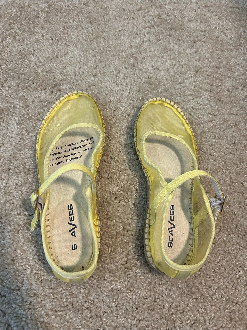 SeaVees Yellow Mary Jane Espadrille Shoes